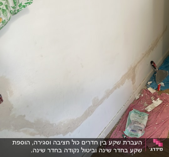 שקע חשמלי פתוח בקיר עם כלי עבודה